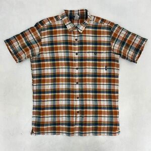 Patagonia Mens Size L Button Up Shirt Multicolor‎ Plaid Short Sleeve Pocket